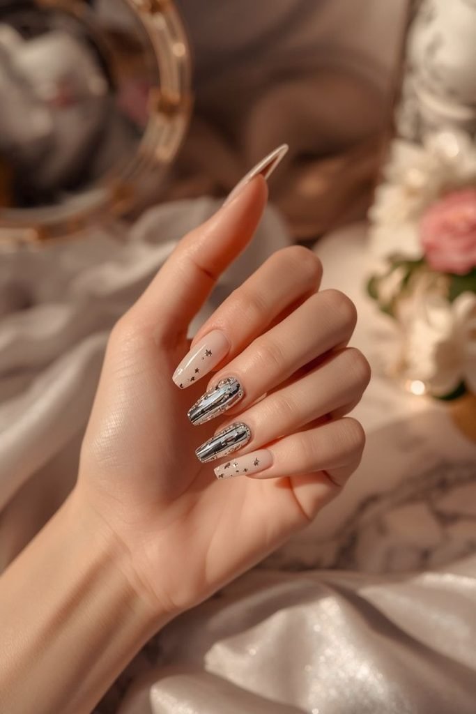 chrome-star-accent-nails