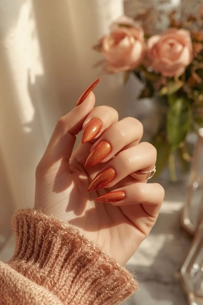 metallic-fall-leaf-nails