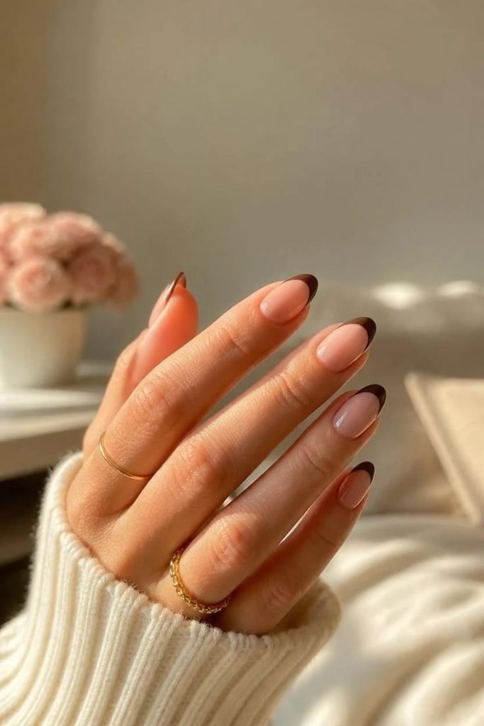 brown-french-tip-nails