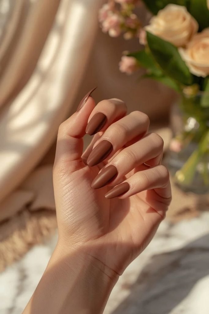 matte-chocolate-nails