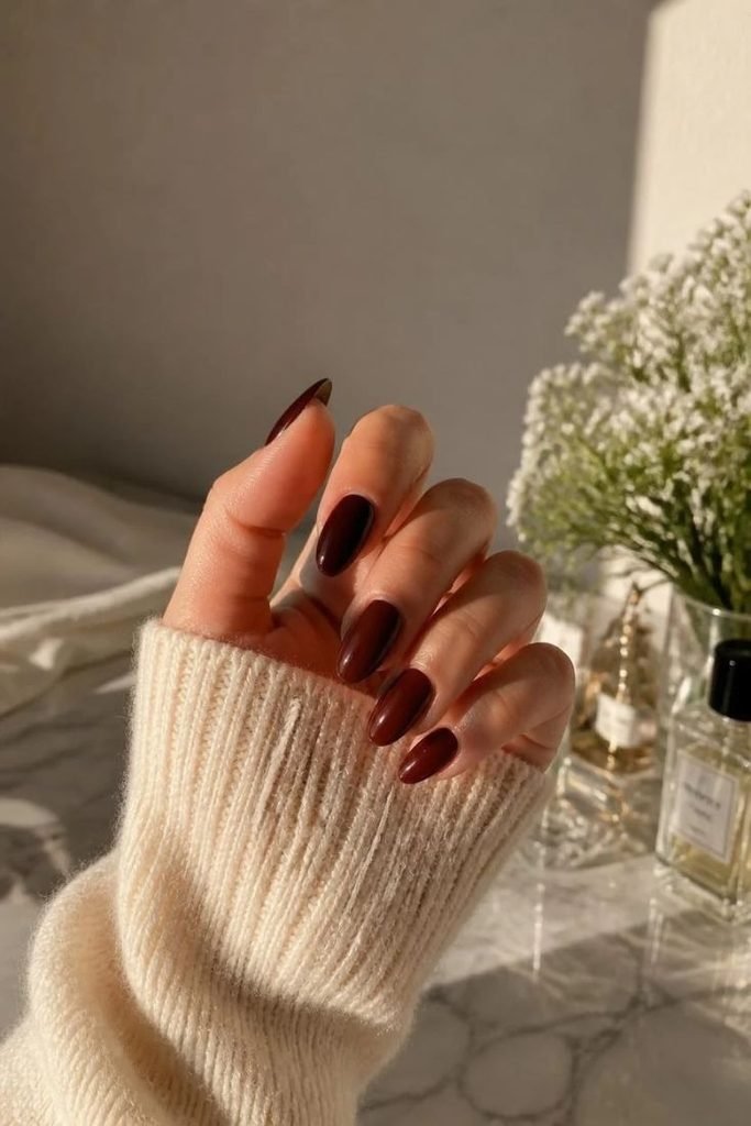 dark-brown-almond-nails