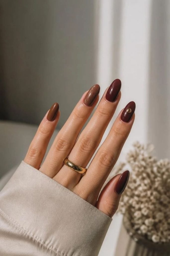 brown-and-burgundy-nails