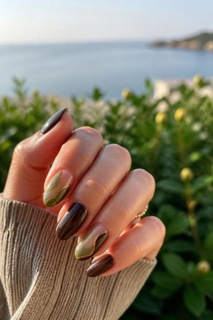 brown-and-olive-green-nails