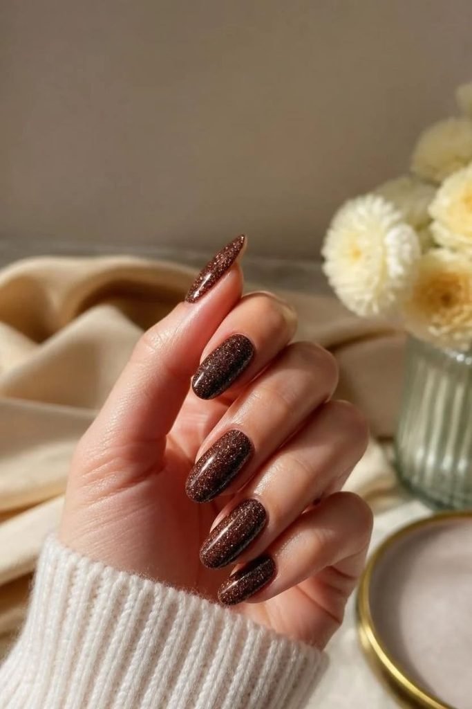 chocolate-glitter-nails