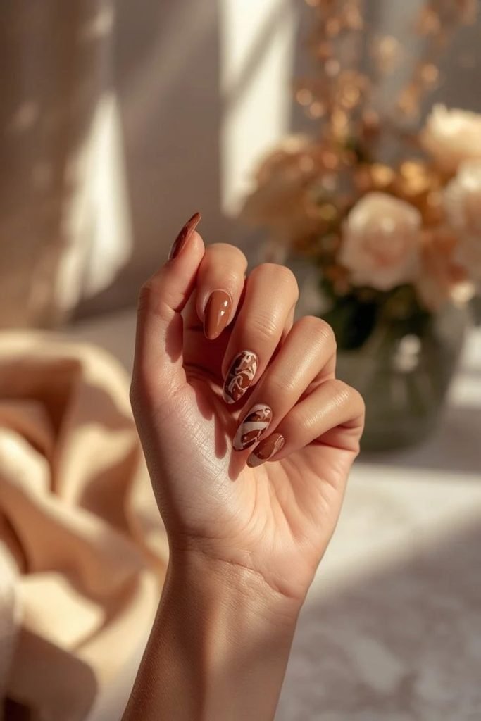 brown-marble-nails