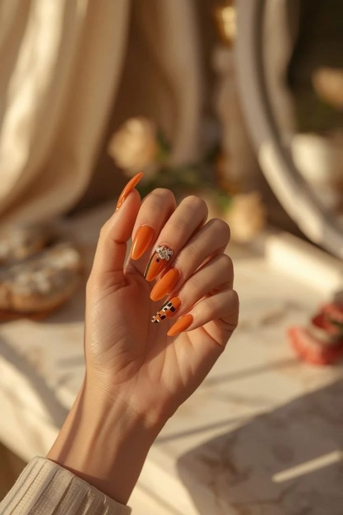 pumpkin-accent-nails