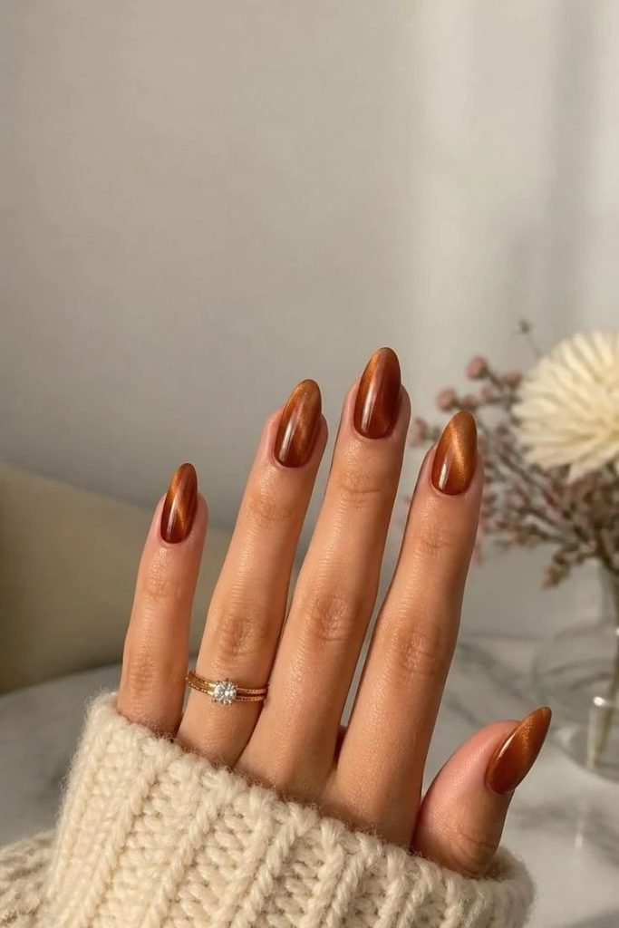pumpkin-spice-cat-eye-nails