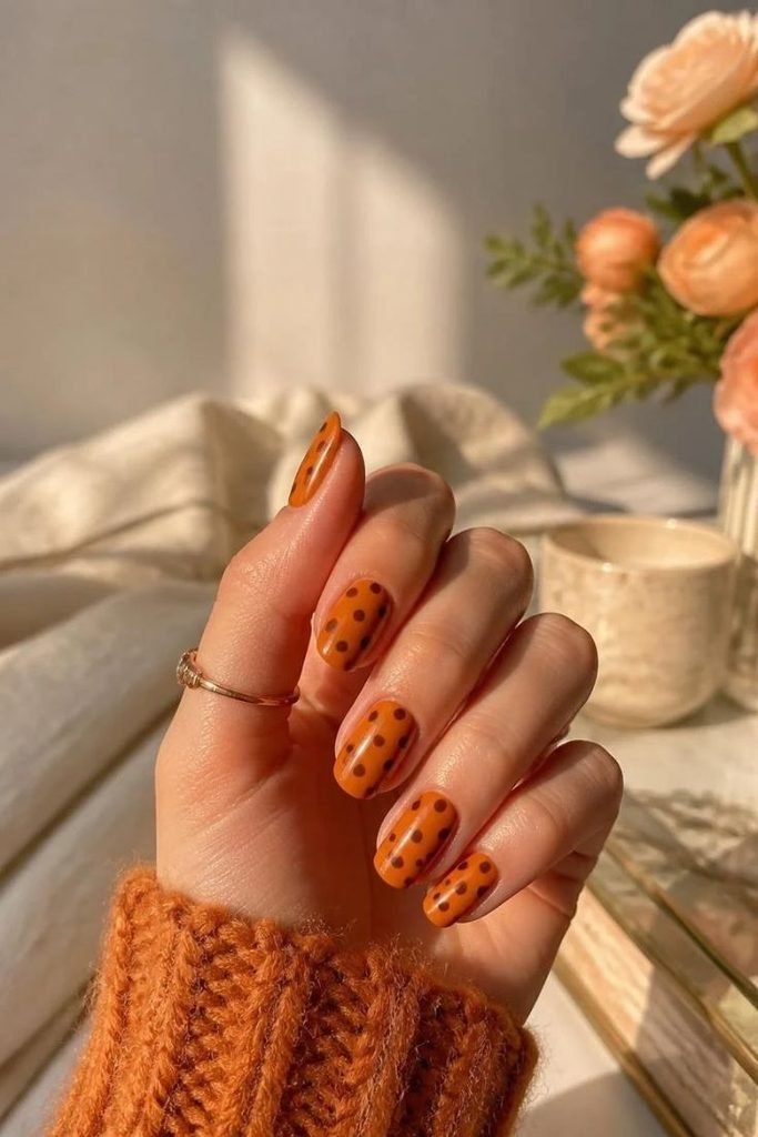 Pumpkin Spice Polka Dots