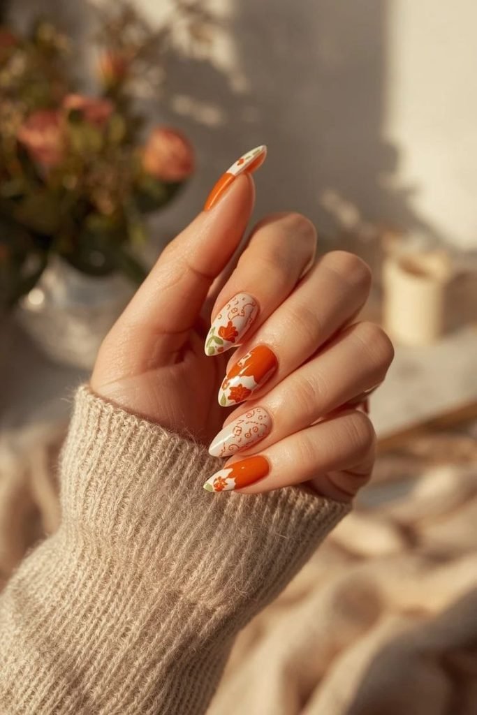 mixed-pumpkin-spice-fall-nails