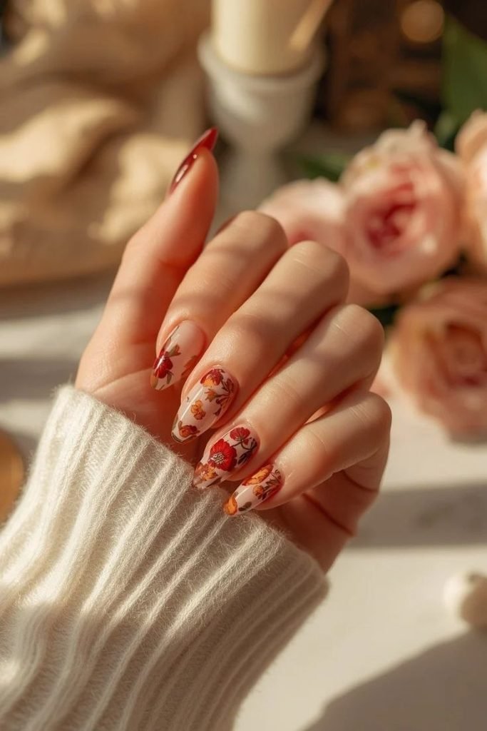 autumn-floral-nails