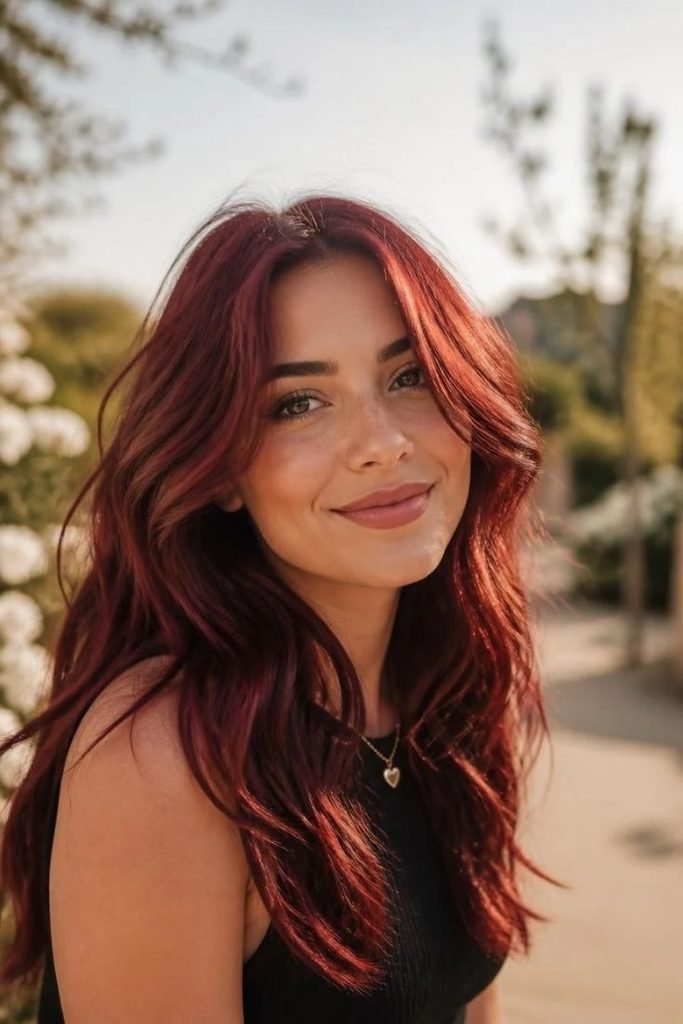 cherry-cola-on-wavy-hair