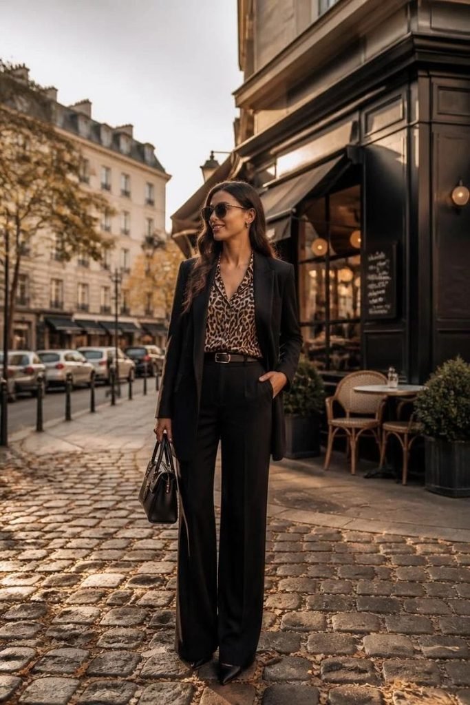 animal-print-with-a-black-blazer