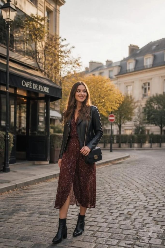 leather-jacket-with-a-midi-dress