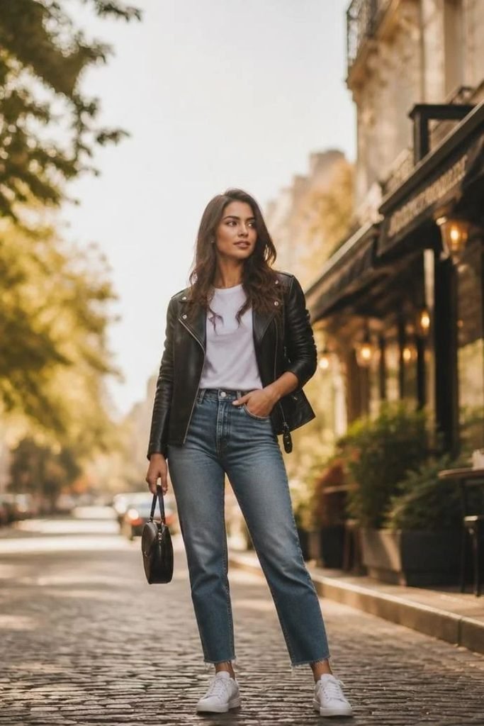 leather-jacket-with-a-white-tee