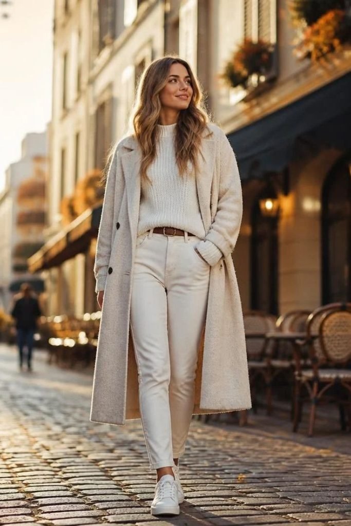 white-knit-sweater-with-a-long-wool-coat