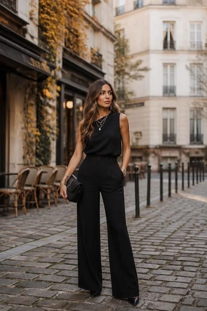 matching-black-top-and-trousers-with-statement-accessories