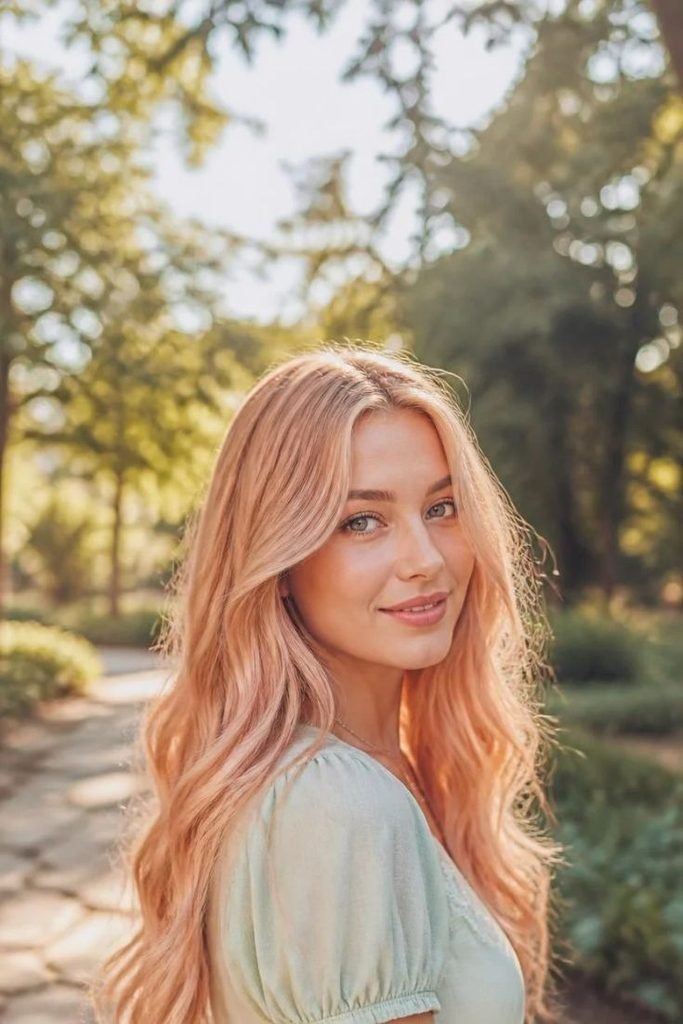 28 Best Hair Colors for Warm Skin Tone 2026: Flattering Golden & Copper Shades peach-blonde-hair-color
