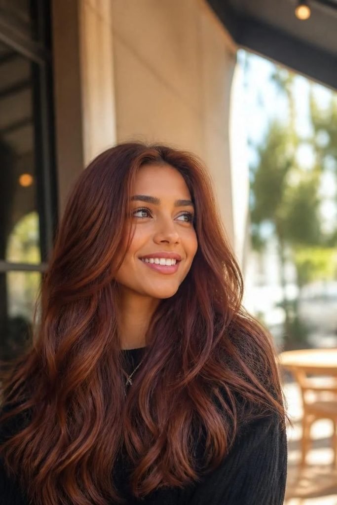 28 Best Hair Colors for Warm Skin Tone 2026: Flattering Golden & Copper Shades warm-mahogany-brown-hair-color