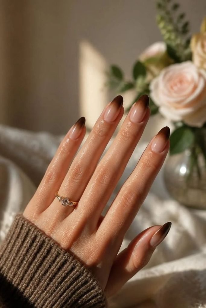 29 Best Cozy Fall Nail Ideas 2026: Chic, Warm & Trendy Autumn Manicures mocha-ombre-nails