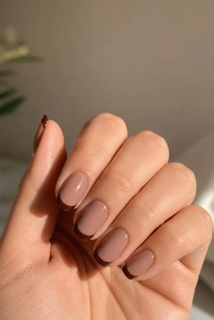 29 Best Cozy Fall Nail Ideas 2026: Chic, Warm & Trendy Autumn Manicures chocolate-french-manicure