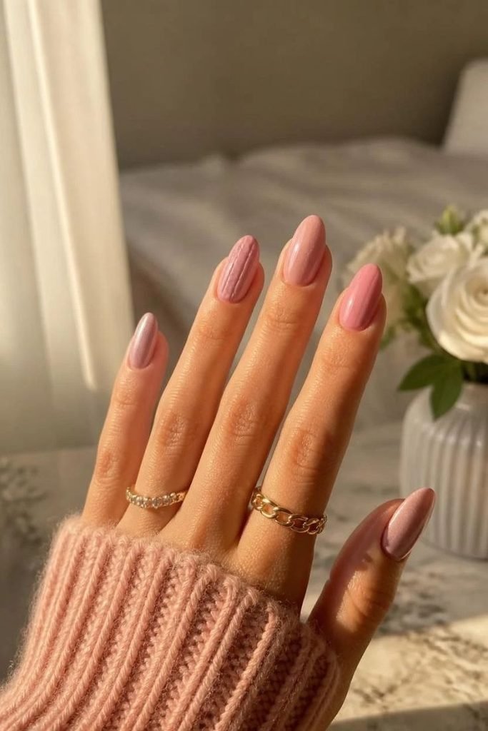 29 Best Cozy Fall Nail Ideas 2026: Chic, Warm & Trendy Autumn Manicures dusty-rose-cozy-nails