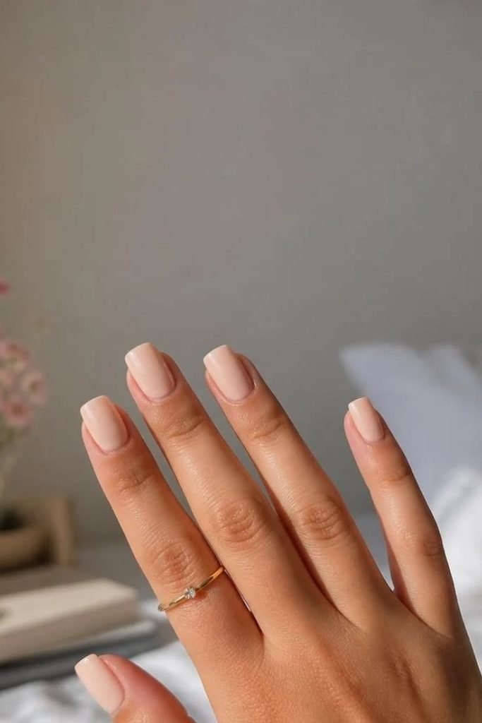short-square-nude-nails