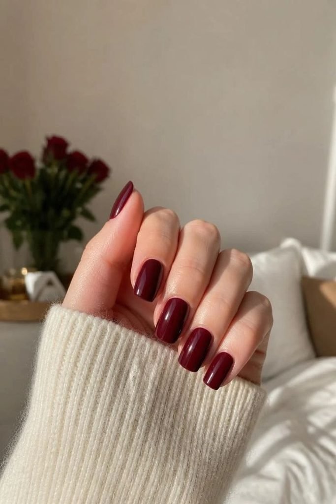 classic-burgundy-glossy-nails