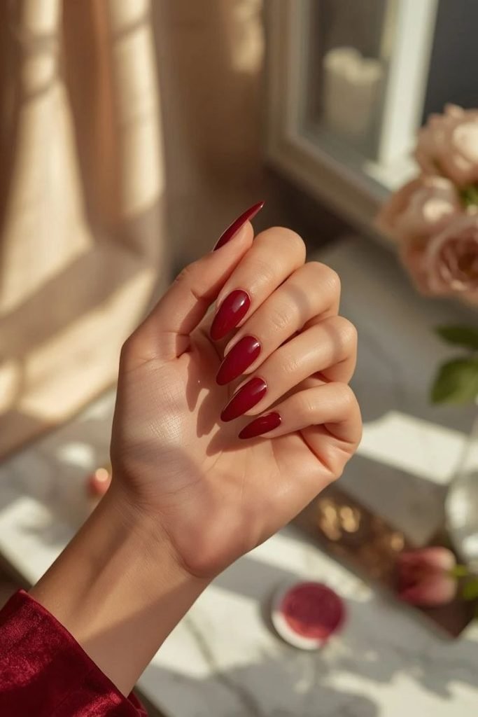 burgundy-velvet-nails