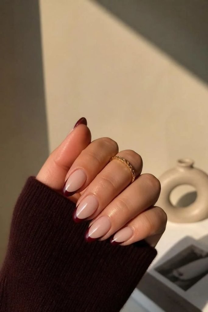 burgundy-french-tips
