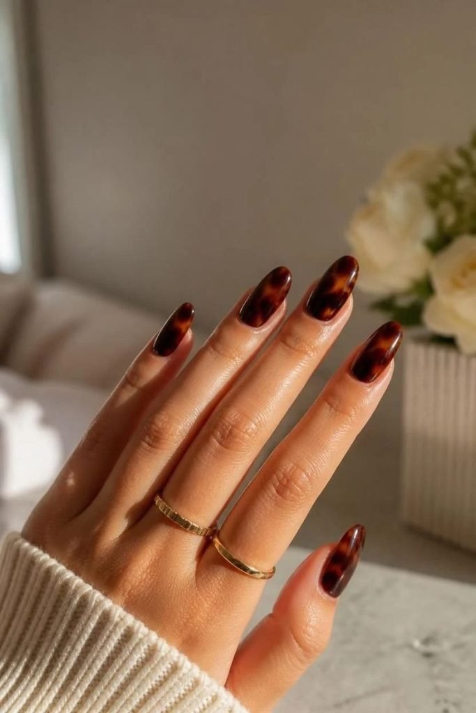 burgundy-tortoiseshell-nails