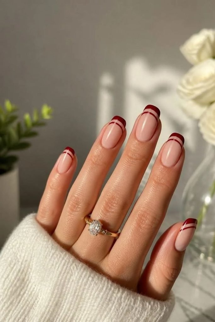 burgundy-double-french-tips