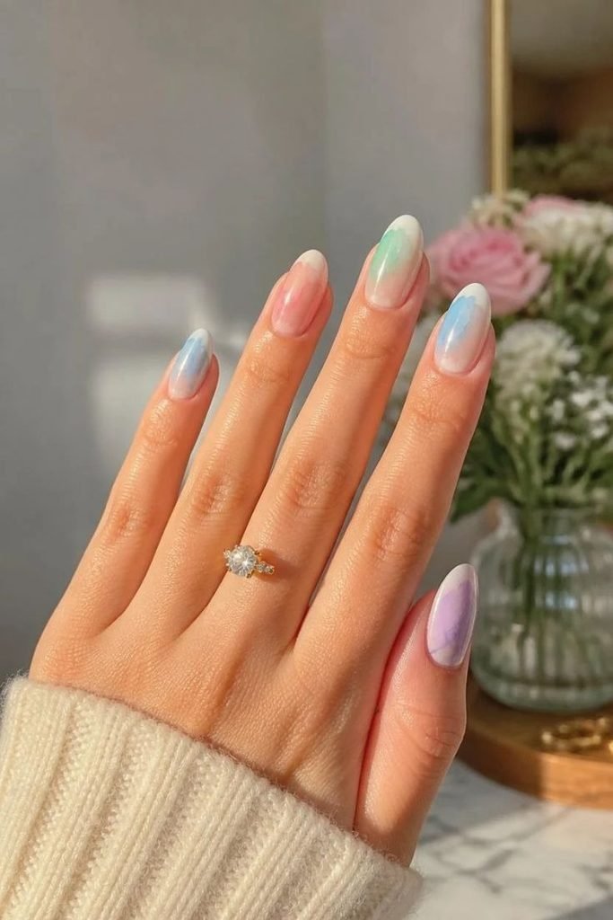 27 Best Fall Sweater Nail Designs 2026: Cozy, Chic & Trendy Knit-Inspired Manicures watercolor-sweater-nails