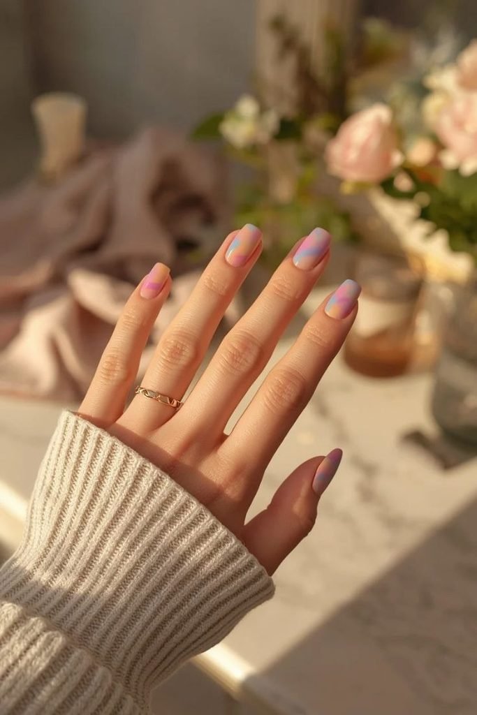 27 Best Fall Sweater Nail Designs 2026: Cozy, Chic & Trendy Knit-Inspired Manicures duochrome-sweater-nails