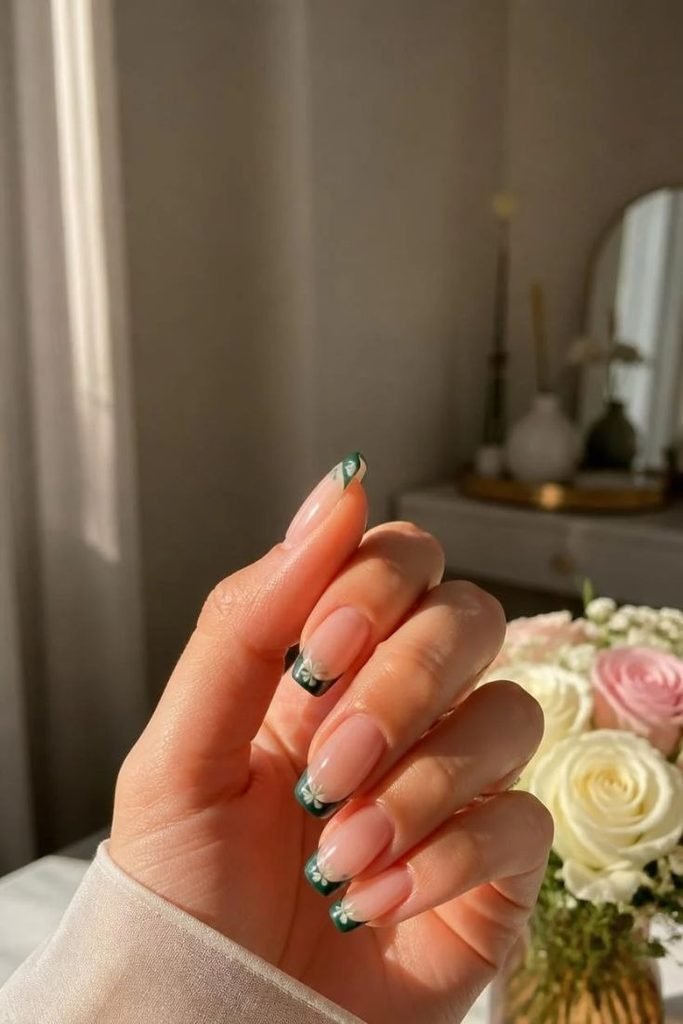 leaf-french-tip-nails
