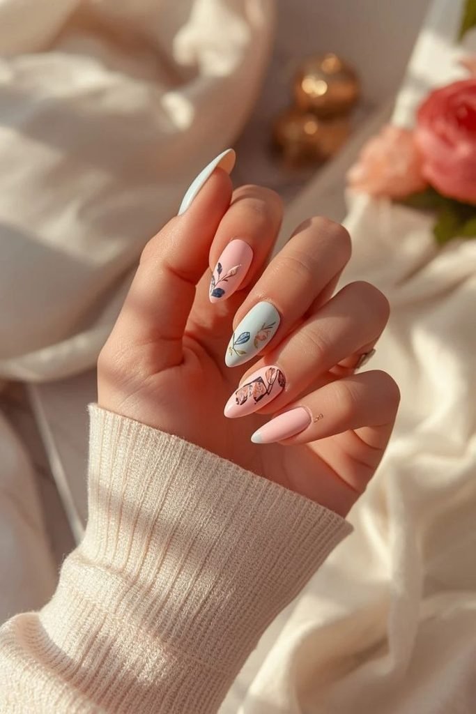 pastel-leaf-nail-art