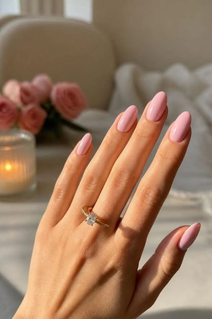 soft-pink-almond-nails